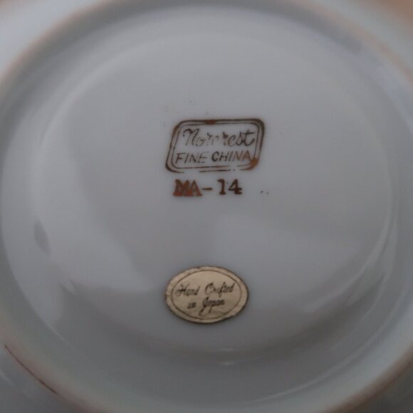 Vintage Norcrest Mother Hand-Painted Cup Saucer Plate Set - Picture 11 of 12